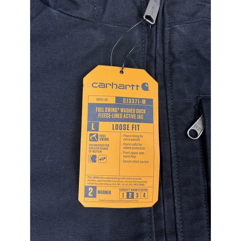 Carhartt Full Swing Armstrong Black Active Jacket Fleece Men's Size XL OJ3371-M - Picture 7 of 12